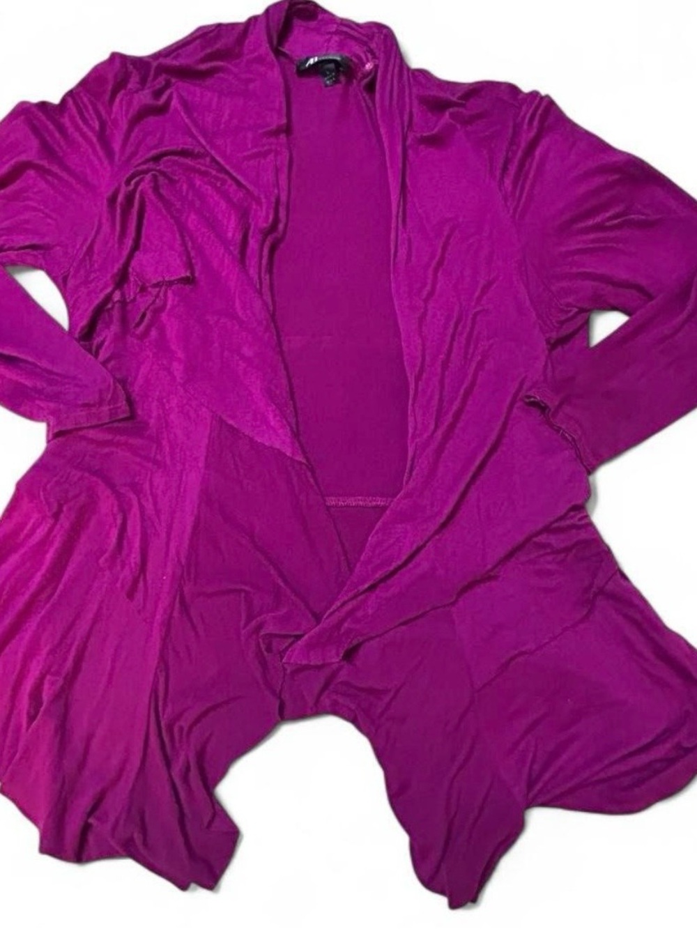 AB Studio Open-Front Draped Cardigan - Magenta